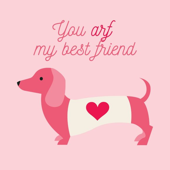 Galentine's Day or BFF Valentine's Day Gift, "You Arf My Best Friend" Wall Art - Picture 2 of 2